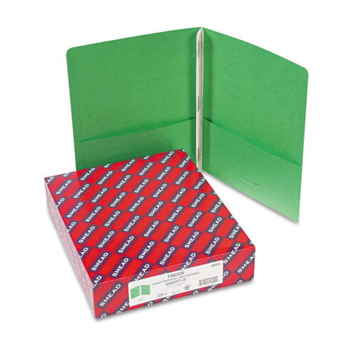 Smead Green Two-Pocket Tang Fasteners Portfolio - 25pk