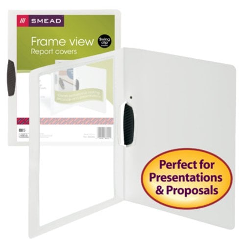 Smead Oyster 8.5" x 11" Frame View Poly Report Cover with Swing Clip - 5pk