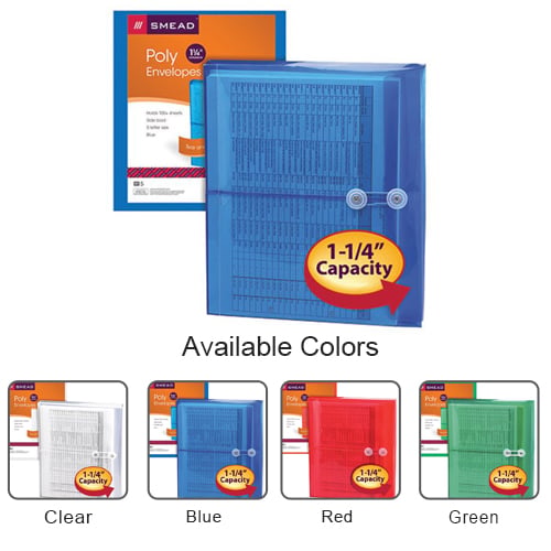 Smead Side-Load 8.5" x 11" Poly Envelopes with String-Tie Closure - 5pk