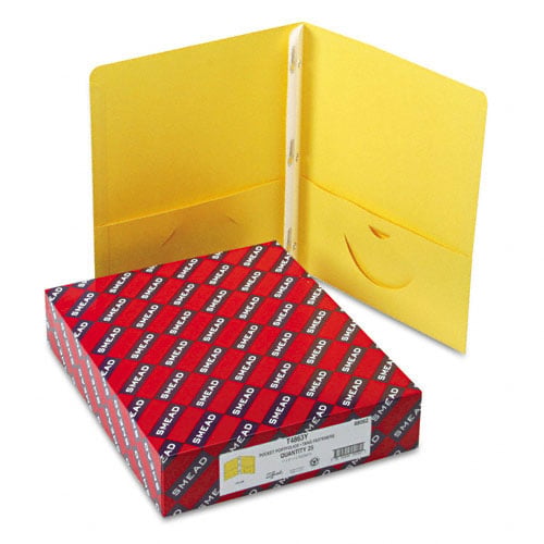 Smead Yellow Two-Pocket Tang Fasteners Portfolio - 25pk