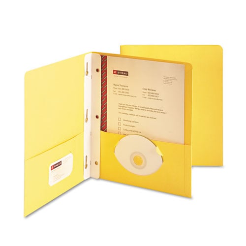 Smead Yellow Two-Pocket Tang Fasteners Portfolio - 25pk