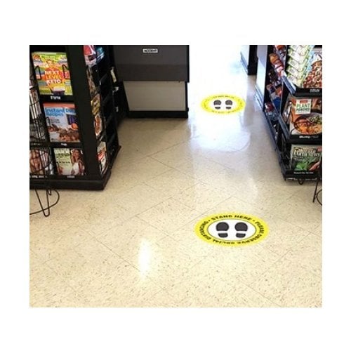 Social Distancing 16" Blue Floor Graphic Circle - 50/Pack