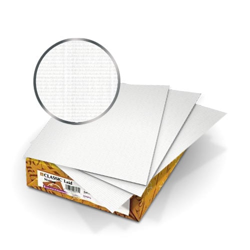 Solar White Classic Laid 80lb 8.5" x 14" Covers - 50pk