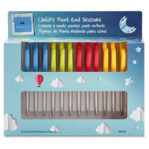 Sparco 5" Kids Pointed Tip Scissors (Assorted) - 12pk
