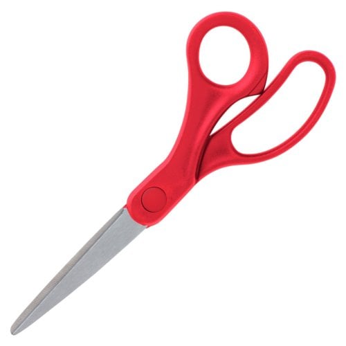Sparco 8" Bent Multipurpose Scissors with Red Plastic Handle - 2pk