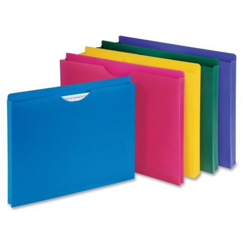 Sparco Assorted Letter Size Translucent Poly File Jacket - 10pk