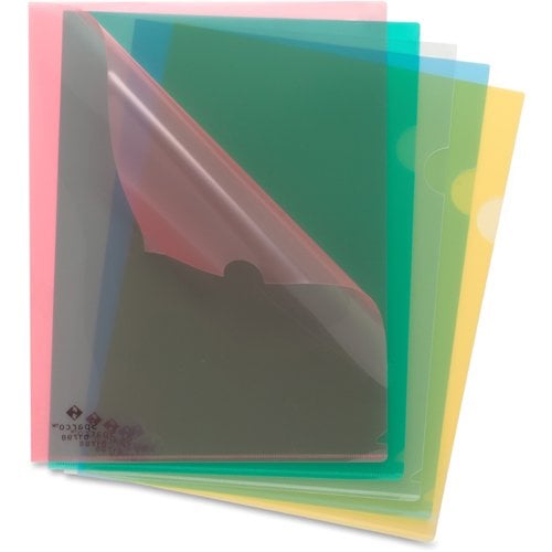 Business Source Assorted Transparent Letter Size File Holder - 5pk (Discontinued)