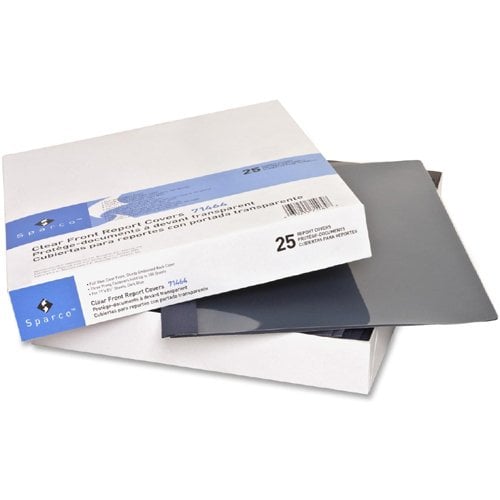 Sparco Dark Blue Clear Front Report Cover - 25pk