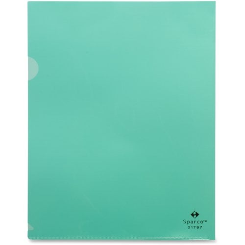Business Source Green Transparent Letter Size File Holder - 10pk