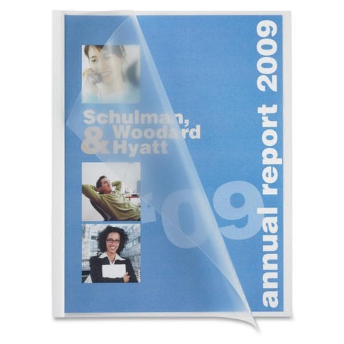 Sparco Slide Bind White Back/Clear Front Poly Report Cover - 50pk