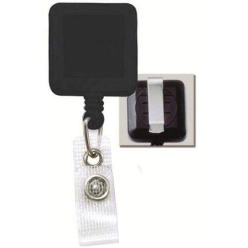 Square Badge Reel with Belt Clip and Reinforced Strap