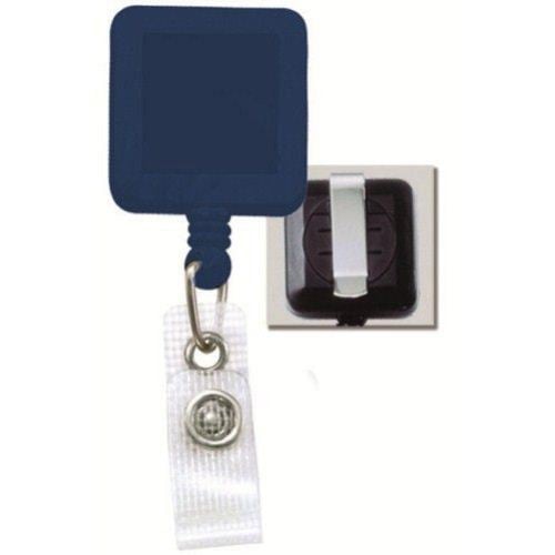 Square Badge Reel with Belt Clip and Reinforced Strap