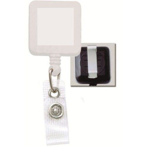 Square Badge Reel with Belt Clip and Reinforced Strap