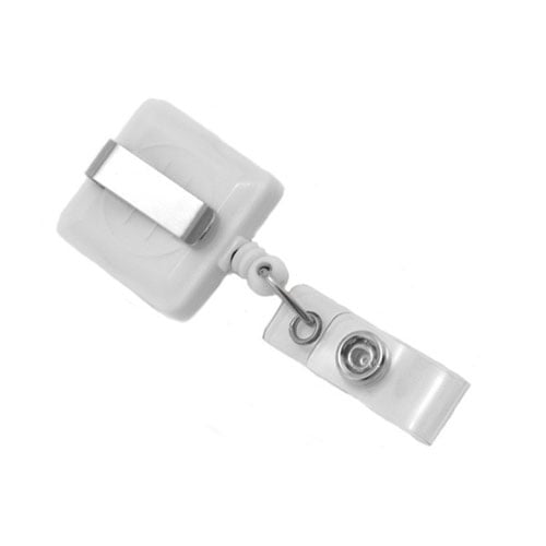 Square Badge Reel with Slide Clip - 25pk