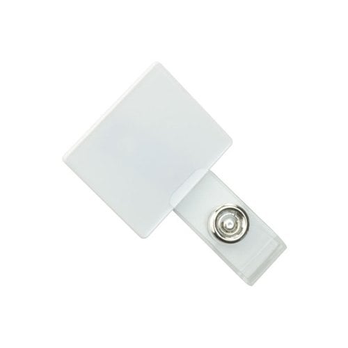 Square LogoClips with Swivel Clip and Clear Strap