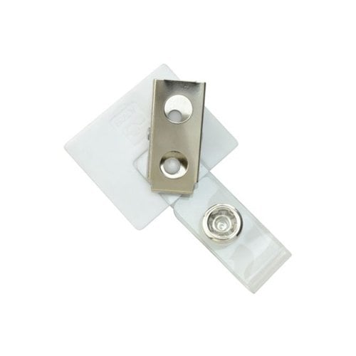 Square LogoClips with Swivel Clip and Clear Strap