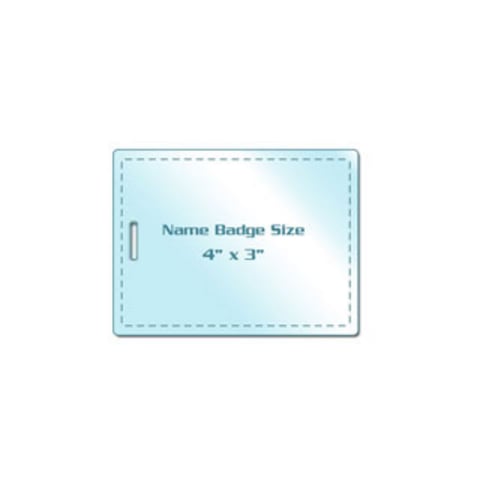 5MIL Name Badge 4" x 3" Laminating Pouches with Short Side Slot - 100pk