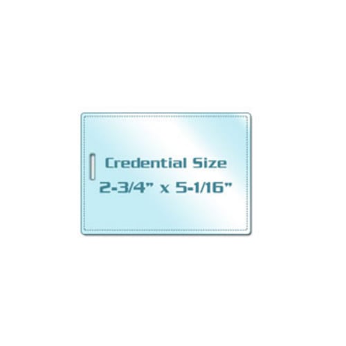 7MIL Credential 2-3/4" x 5-1/6" Laminating Pouches with Short Side Slot - 100pk