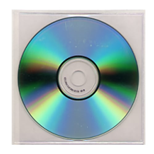 5" x 5" Clear Vinyl Adhesive Back CD Holders - 100pk