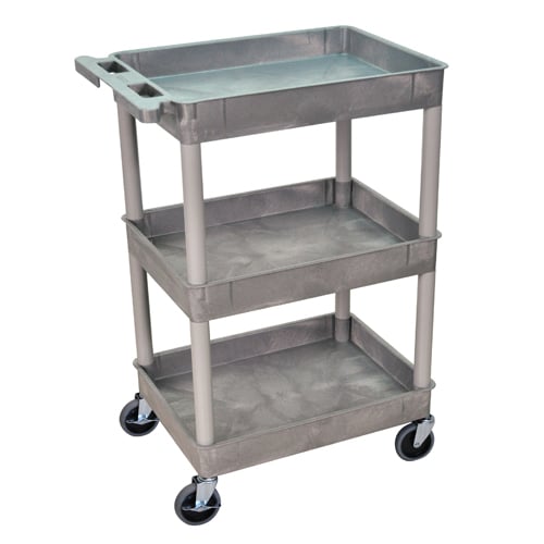 Luxor 36.5" High 3-Shelf Tub Utility Cart