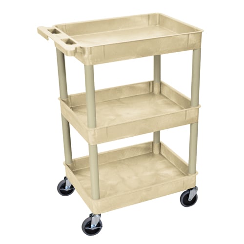 Luxor 36.5" High 3-Shelf Tub Utility Cart