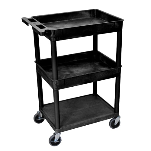 Luxor Top/Middle Tub and Bottom Flat Shelf Utility Cart