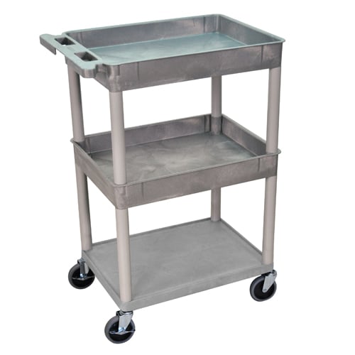 Luxor Top/Middle Tub and Bottom Flat Shelf Utility Cart