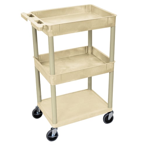 Luxor Top/Middle Tub and Bottom Flat Shelf Utility Cart
