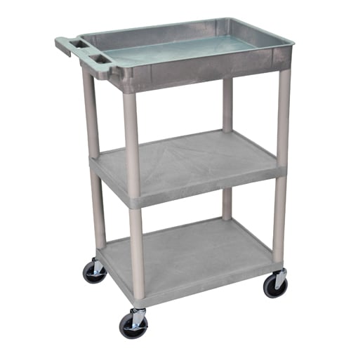 Luxor Top Tub and Middle/Bottom Flat Shelf Utility Cart