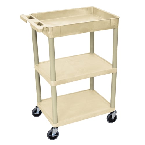 Luxor Top Tub and Middle/Bottom Flat Shelf Utility Cart