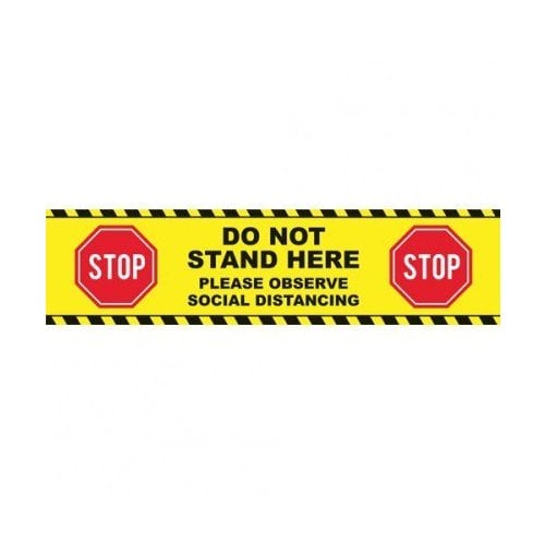 Stop - Do Not Stand Here Social Distancing Floor Graphic Rectangles - 50/Pack