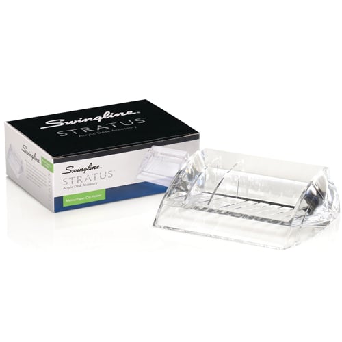 Swingline Stratus Clear Acrylic Memo and Paper Clip Holder - S7010136 - Clearance Sale