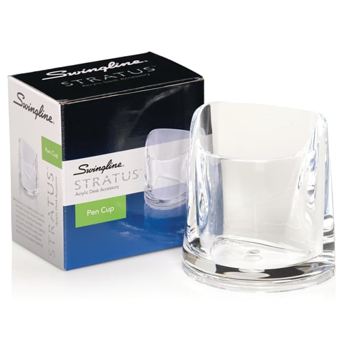 Swingline Stratus Clear Acrylic Pen Cup - S7010137 - Clearance Sale