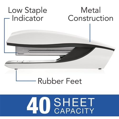 Swingline NeXXt WOW White Metal Full Strip Desktop Stapler - 55047001