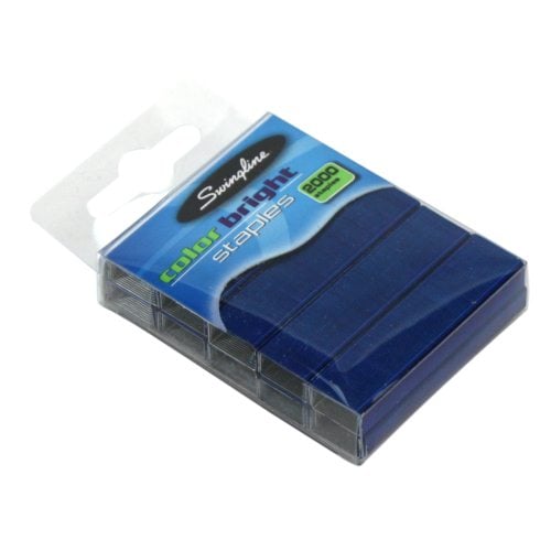 Swingline 1/4" Blue Color Bright Staples 2000pk - Clearance Sale