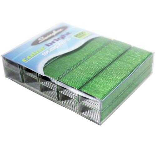 Swingline 1/4" Green Color Bright Staples 2000pk - 35121P