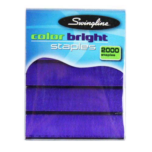 Swingline 1/4" Purple Color Bright Staples 2000pk - 35121P - Clearance Sale