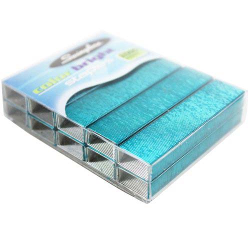 Swingline 1/4" Teal Color Bright Staples 2000pk - 35121P - Clearance Sale