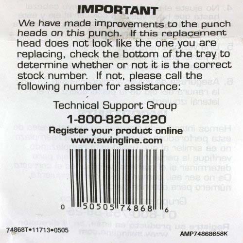 13/32" Replacement Punch Head for Swingline Accented/Lever Handle Heavy Duty Punches - 74868D