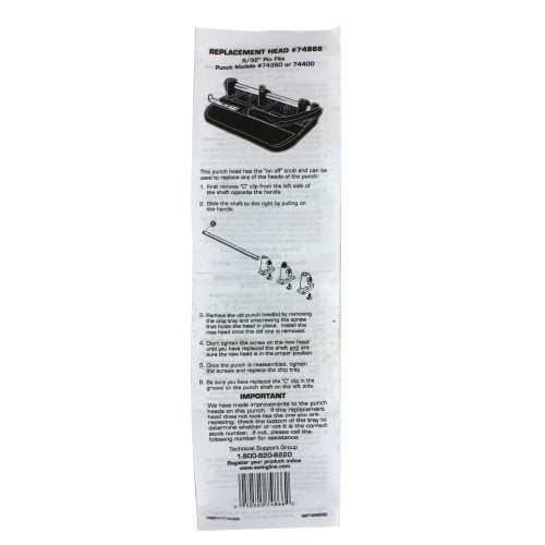 9/32" Replacement Punch Head for Swingline Accented/Lever Handle Heavy Duty Punches - 74866D