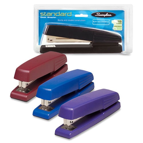 Swingline Antimicrobial Assorted 545 Staplers - 54521 - 12pk
