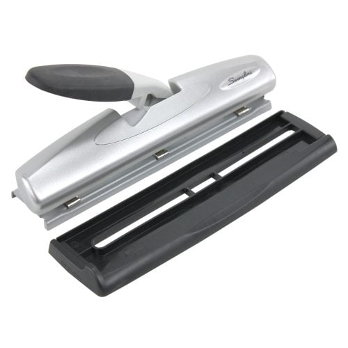 Swingline Black/Silver LightTouch Desktop Hole Punch - 74026