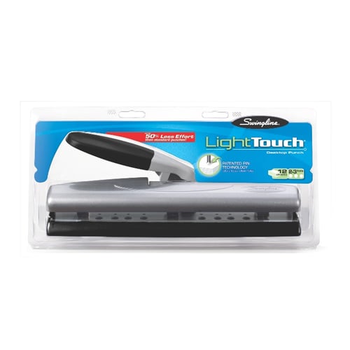 Swingline Black/Silver LightTouch Desktop Hole Punch A7074014E