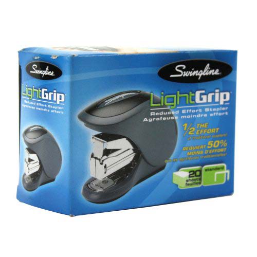 Swingline Charcoal LightGrip Reduced Effort Mini Stapler