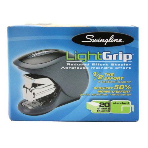 Swingline Charcoal LightGrip Reduced Effort Mini Stapler