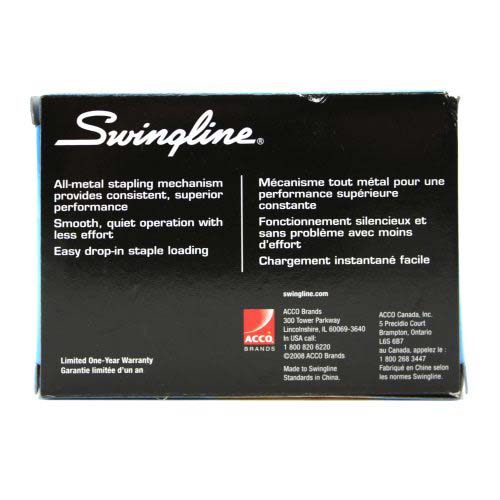 Swingline Charcoal LightGrip Reduced Effort Mini Stapler