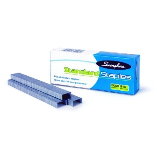 Swingline Full Strip 1/4" Standard Staples (5000/Box) - 5 Boxes