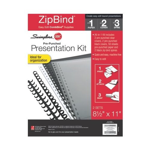Swingline GBC ZipBind Pre-Punched All-in-one Presentation Kit (2pk) - 26007