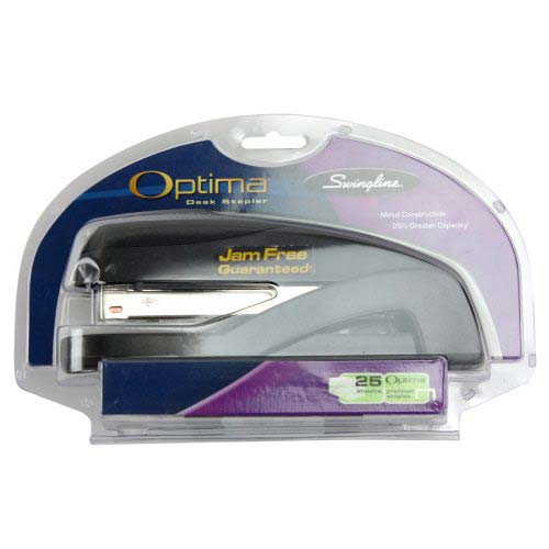 Swingline Graphite Black Optima Jam Free Desk Stapler - 87800