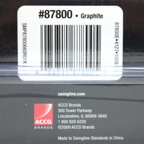 Swingline Graphite Black Optima Jam Free Desk Stapler - 87800